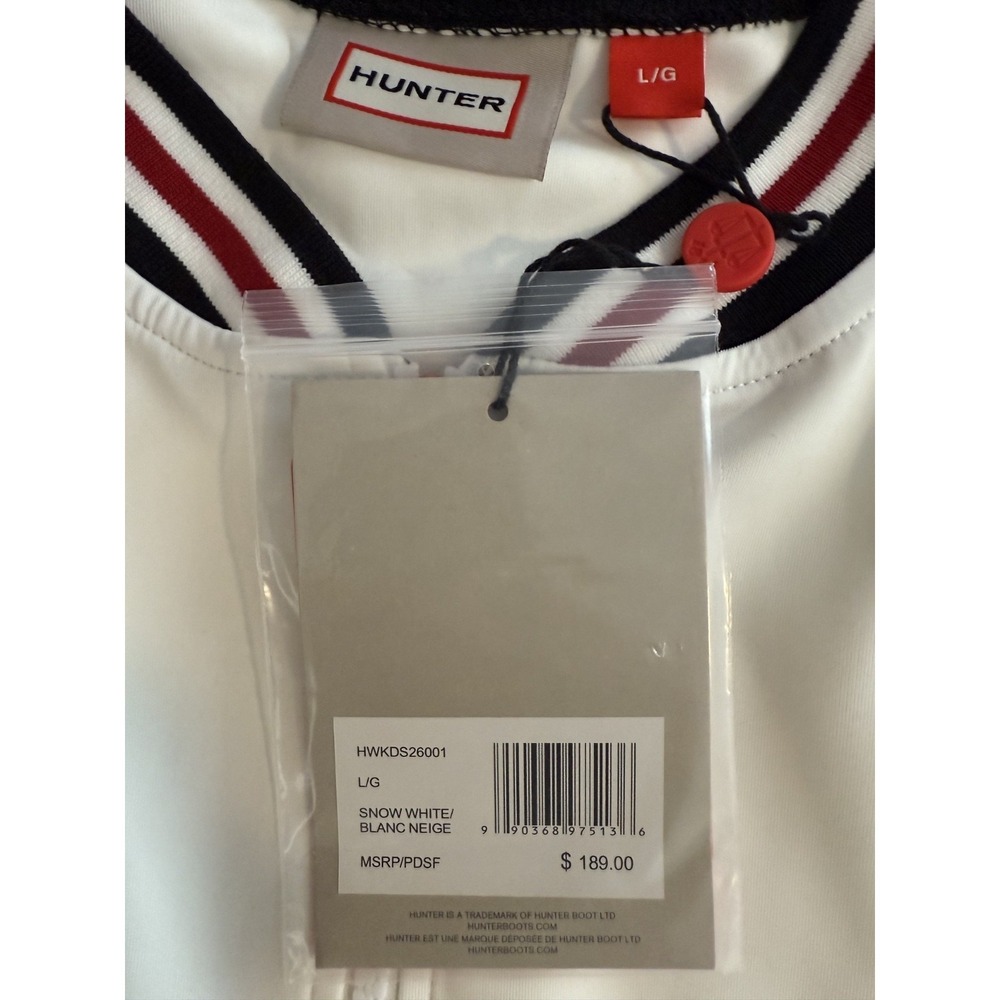 NWT Hunter Pleated Tennis Dress Mini Front Zip Sleeveless White Varsity Preppy L - Picture 4 of 13